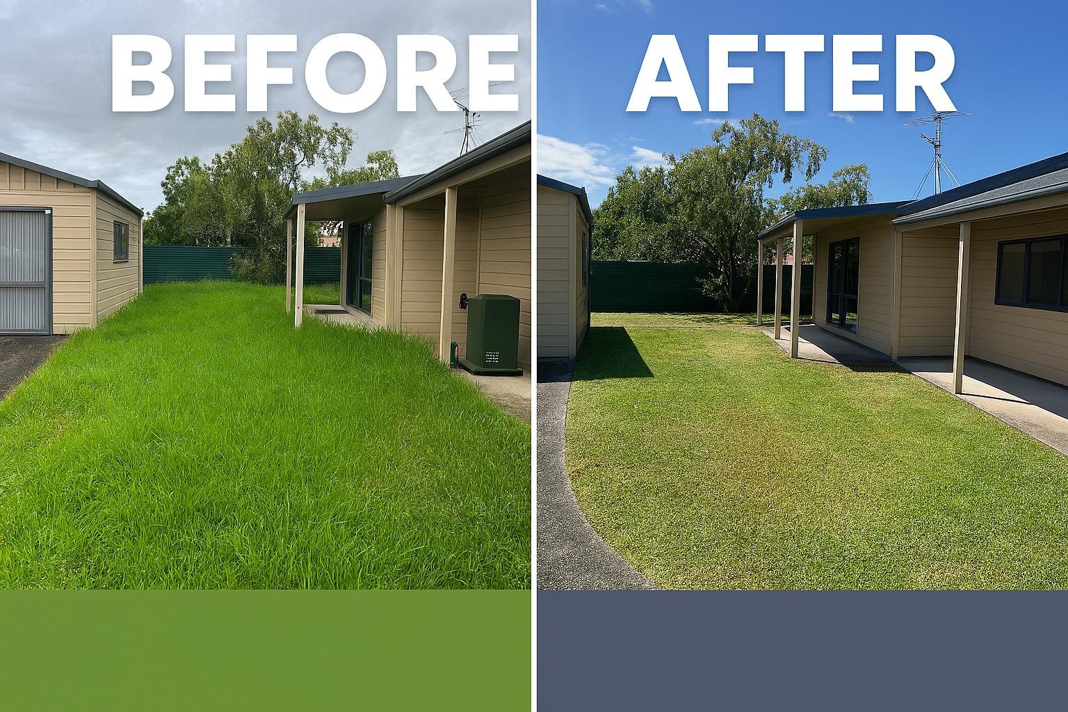 Lawn after mowing and tidy-up