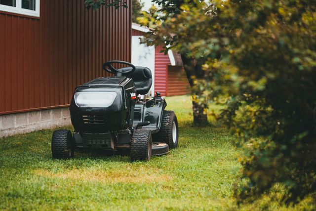 Lawn care in progress
